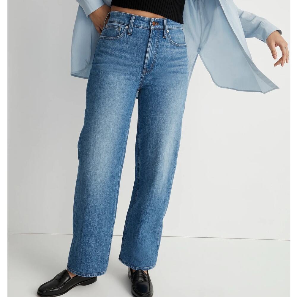 Madewell $128 Curvy Perfect Vintage Wide-Leg Crop Jean in Cresslow Wash Size 30